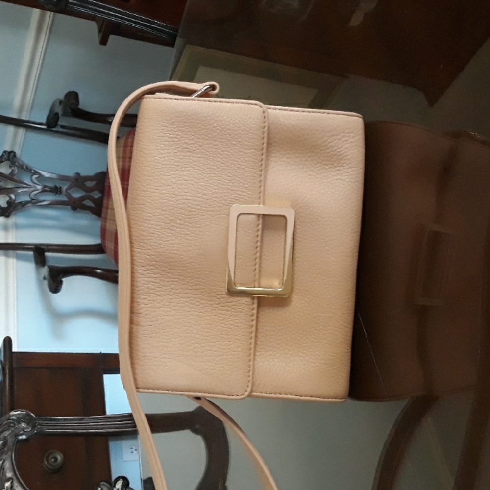 Talbots peach colored genuine leather evening bag, like new